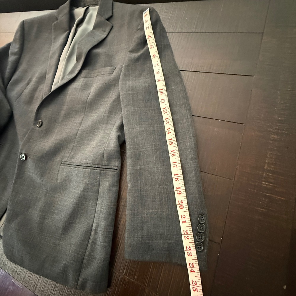 Michael Kors Suit Jacket Mens 44S Grey Glen Plaid Wool Two Button Blazer - Picture 8 of 10